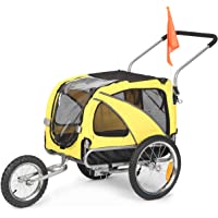 Fiximaster Remolque de bicicleta para mascotas 2 en 1 mediano y jogger de viaje 10201 amarillo